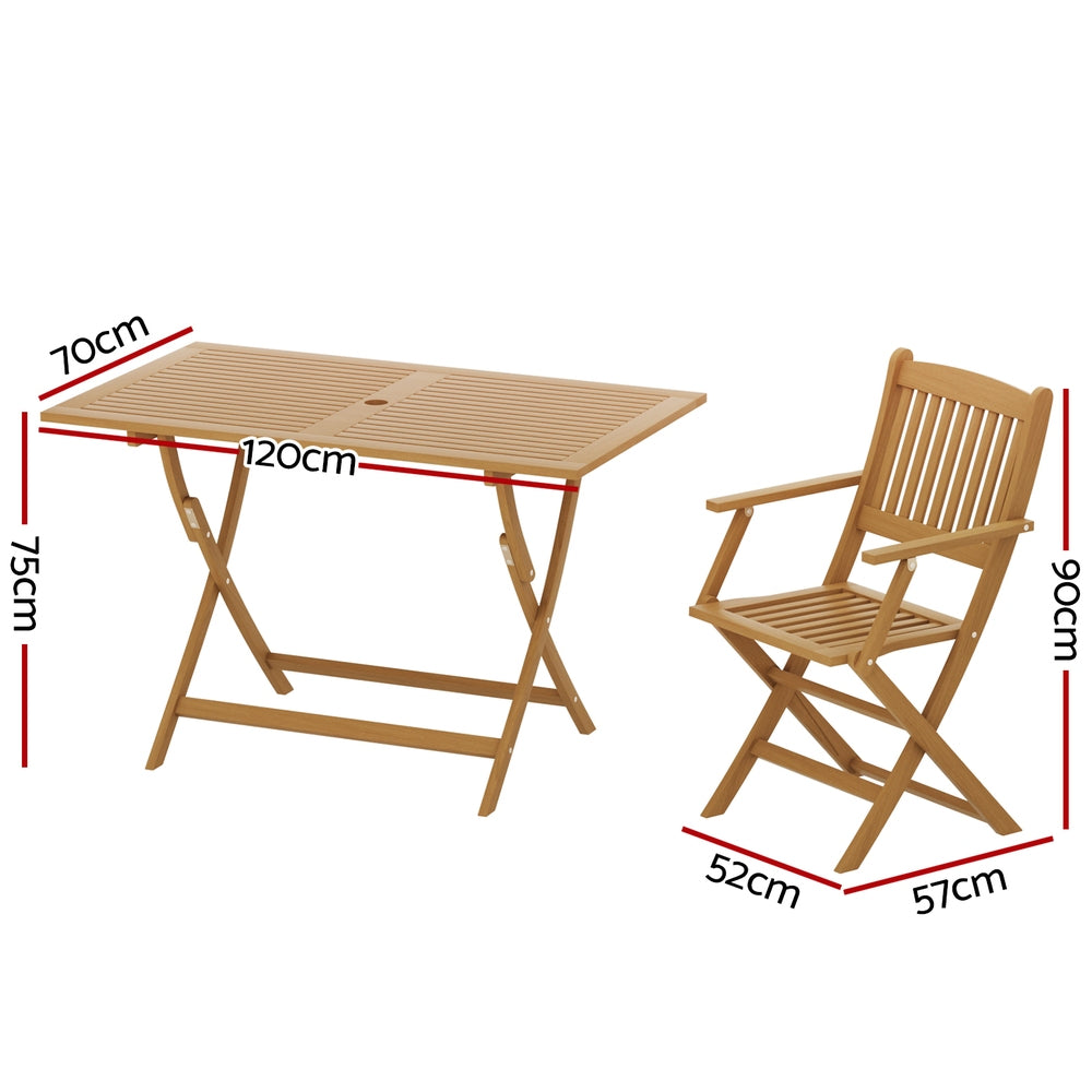 Gardeon Acacia Wood 7-Piece Outdoor Dining Set
