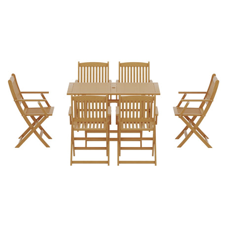 Gardeon Acacia Wood 7-Piece Outdoor Dining Set