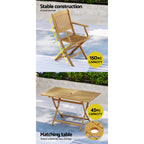 Gardeon Acacia Wood 7-Piece Outdoor Dining Set