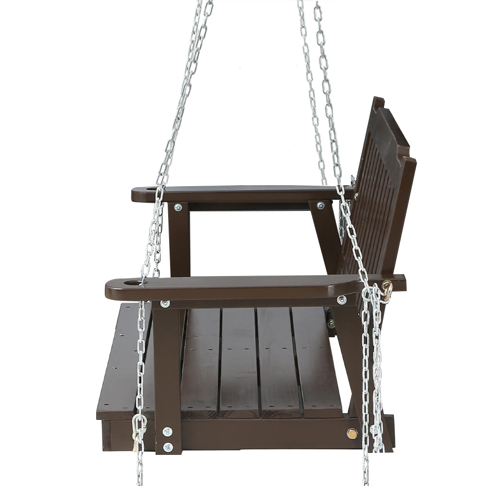 Gardeon Solid Fir Wood 2-Seater Swing Chair
