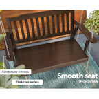 Gardeon Solid Fir Wood 2-Seater Swing Chair