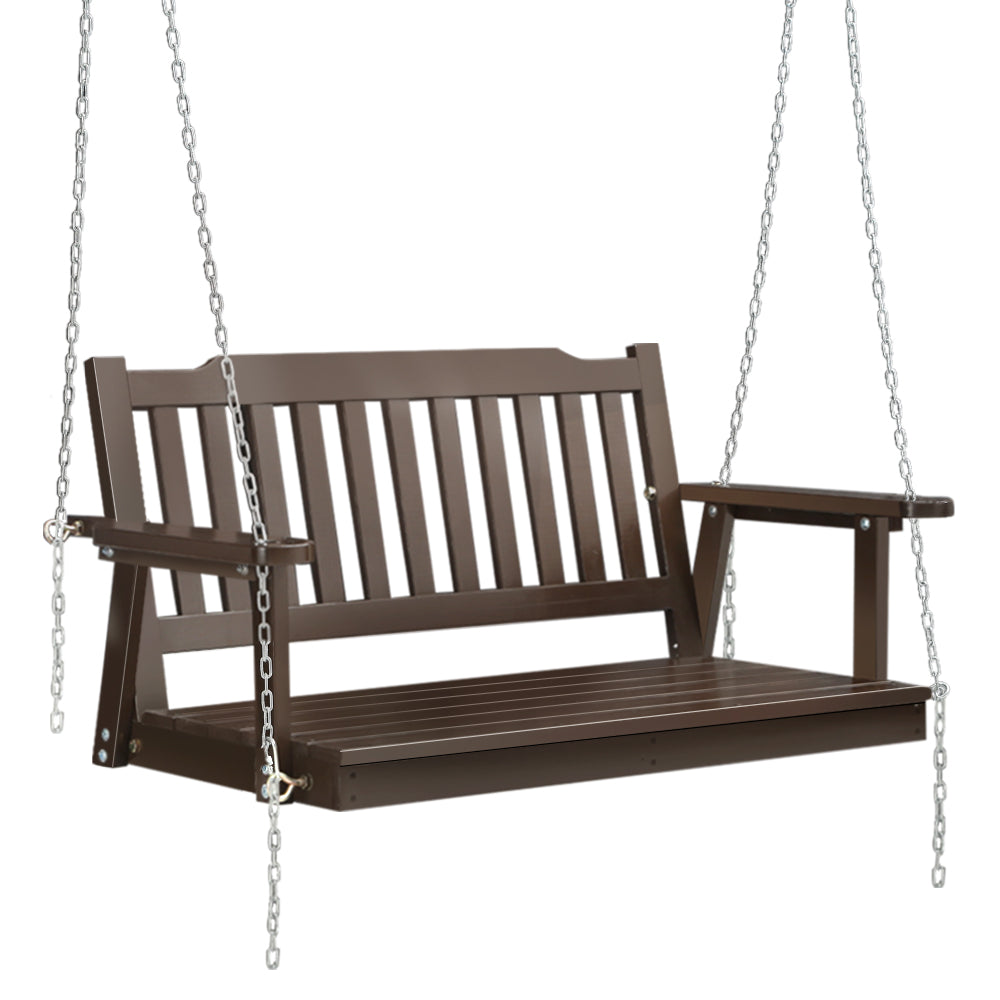 Gardeon Solid Fir Wood 2-Seater Swing Chair