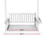 Gardeon White Fir Wood Porch Swing Chair