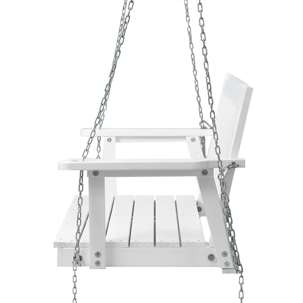 Gardeon White Fir Wood Porch Swing Chair