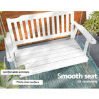 Gardeon White Fir Wood Porch Swing Chair