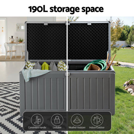 Gardeon 190L Lockable Outdoor Storage Solution