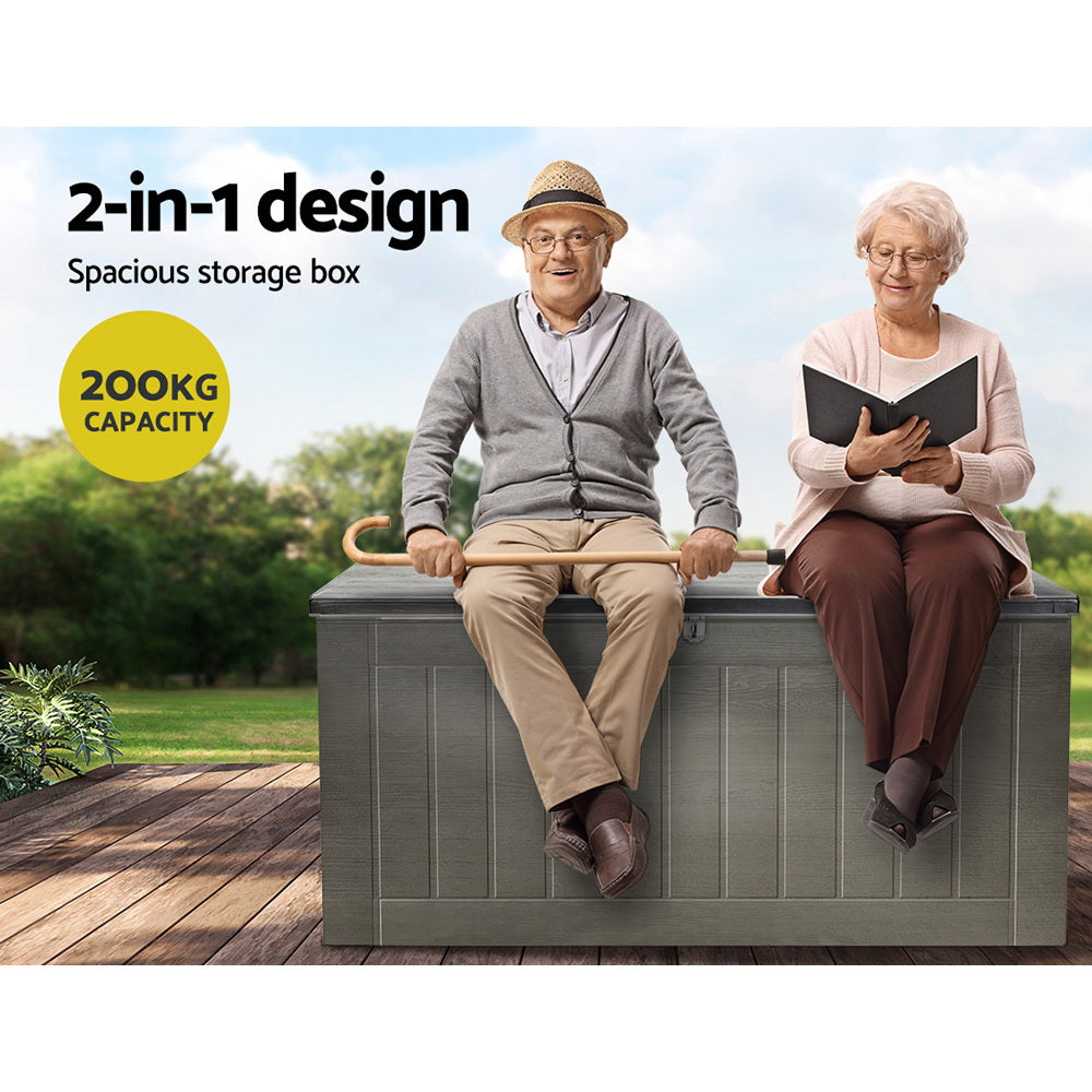 Gardeon 830L Dual Function Outdoor Storage Bench