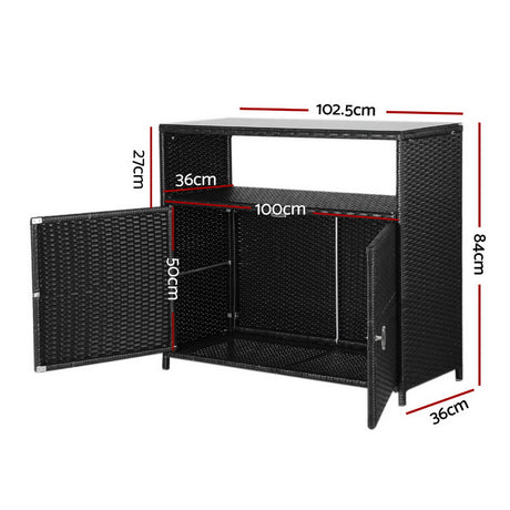 Gardeon 2-in-1 Outdoor Storage Cabinet & Bar Table