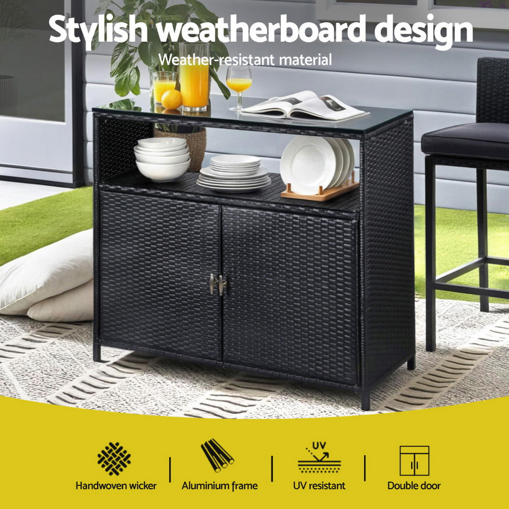 Gardeon 2-in-1 Outdoor Storage Cabinet & Bar Table