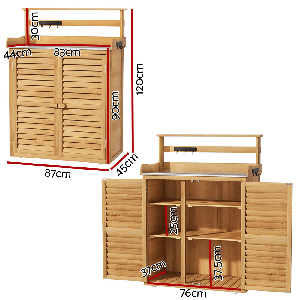 Gardeon 2-in-1 Outdoor Storage Cabinet & Workbench