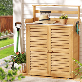 Gardeon 2-in-1 Outdoor Storage Cabinet & Workbench