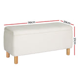 Artiss Premium White Storage Ottoman