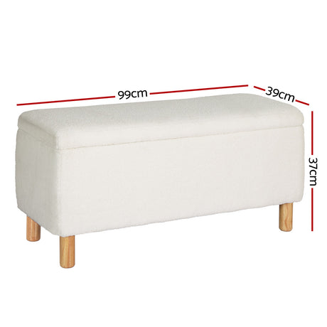 Artiss Premium White Storage Ottoman