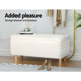 Artiss Premium White Storage Ottoman