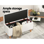 Artiss Premium White Storage Ottoman