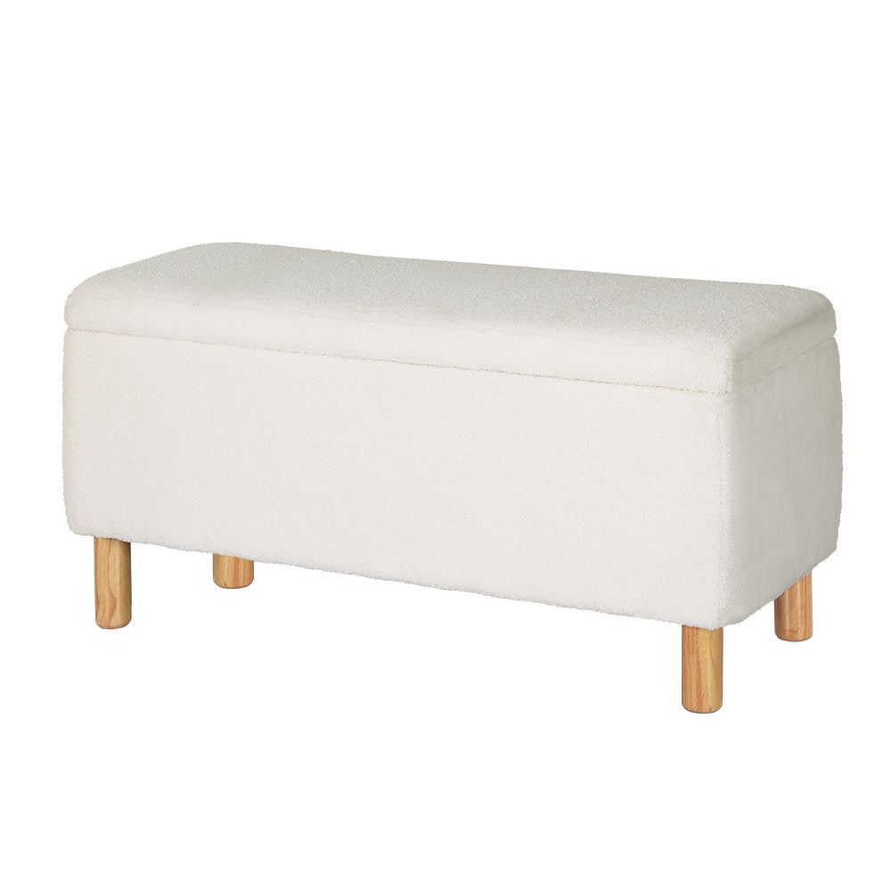 Artiss Premium White Storage Ottoman