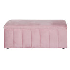 Artiss Velvet Pink Storage Ottoman - 103cm