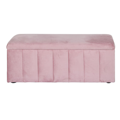 Artiss Velvet Pink Storage Ottoman - 103cm