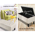 Artiss 96cm Taupe Multi-Functional Storage Ottoman