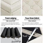 Artiss 96cm Taupe Multi-Functional Storage Ottoman