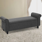 Artiss Elegant Faux Linen Storage Ottoman