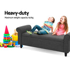 Artiss Elegant Faux Linen Storage Ottoman