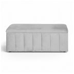 Artiss Velvet Grey Storage Ottoman 103cm