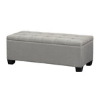 Artiss Grey Linen Storage Ottoman - 97cm