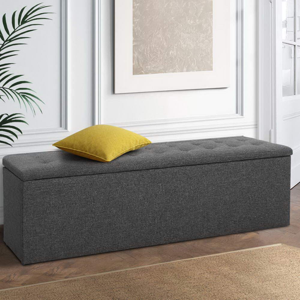 Elegant Upholstered Storage Ottoman Bench