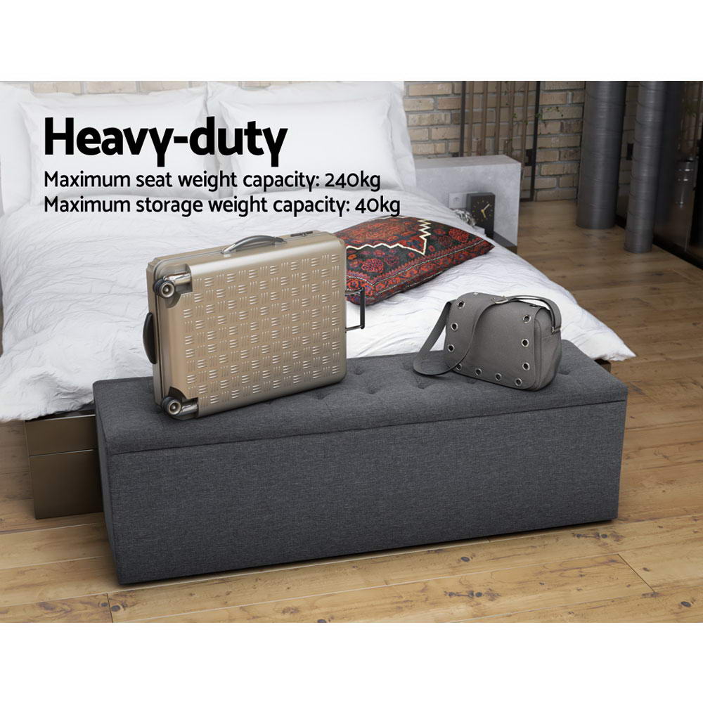 Elegant Upholstered Storage Ottoman Bench