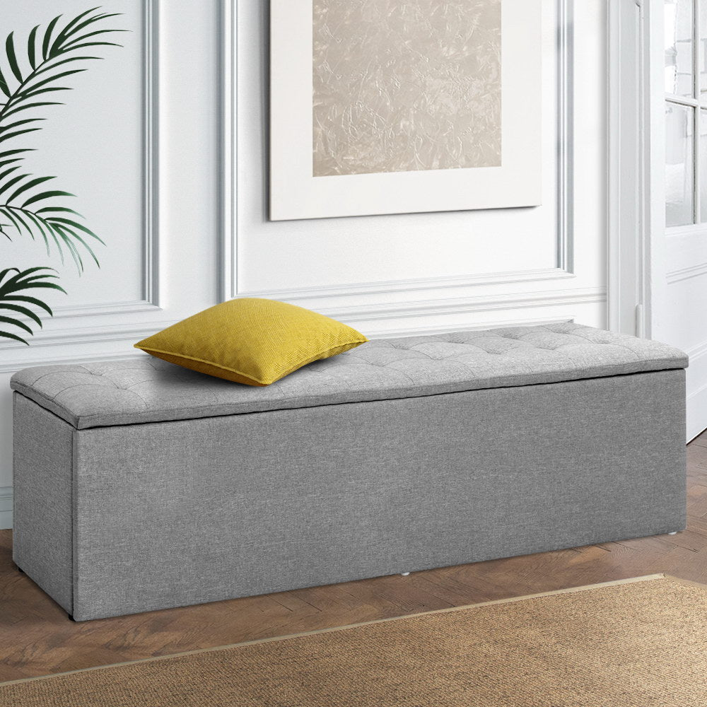 Elegant Upholstered Storage Ottoman Bench