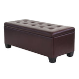 Artiss Brown PU Leather Storage Ottoman