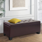 Artiss Brown PU Leather Storage Ottoman