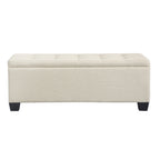 Artiss Beige Linen Storage Ottoman 97cm