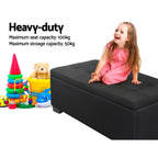 Artiss Black Linen Multi-Functional Storage Ottoman