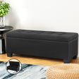 Artiss Black Linen Multi-Functional Storage Ottoman