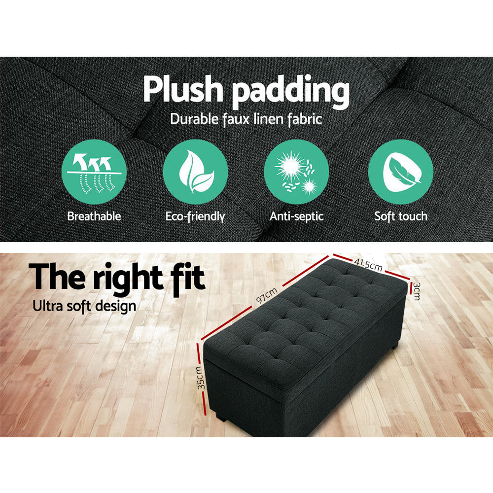 Artiss Charcoal Storage Ottoman Blanket Box