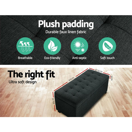 Artiss Charcoal Storage Ottoman Blanket Box