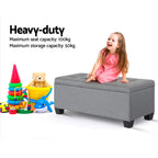 Artiss 97cm Grey Linen Storage Ottoman