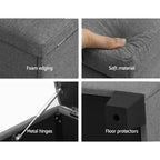 Artiss 97cm Grey Linen Storage Ottoman