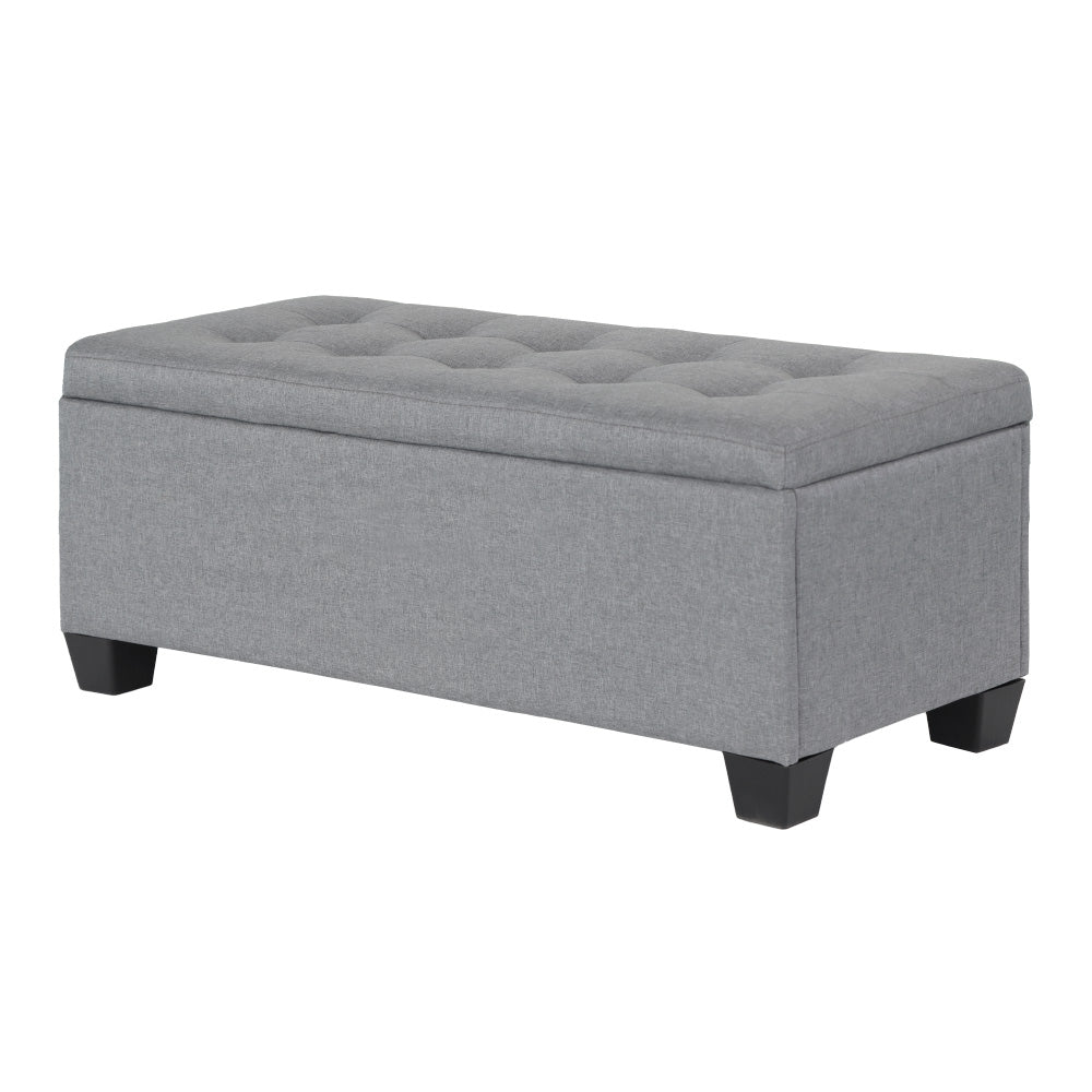 Artiss 97cm Grey Linen Storage Ottoman