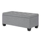 Artiss 97cm Grey Linen Storage Ottoman