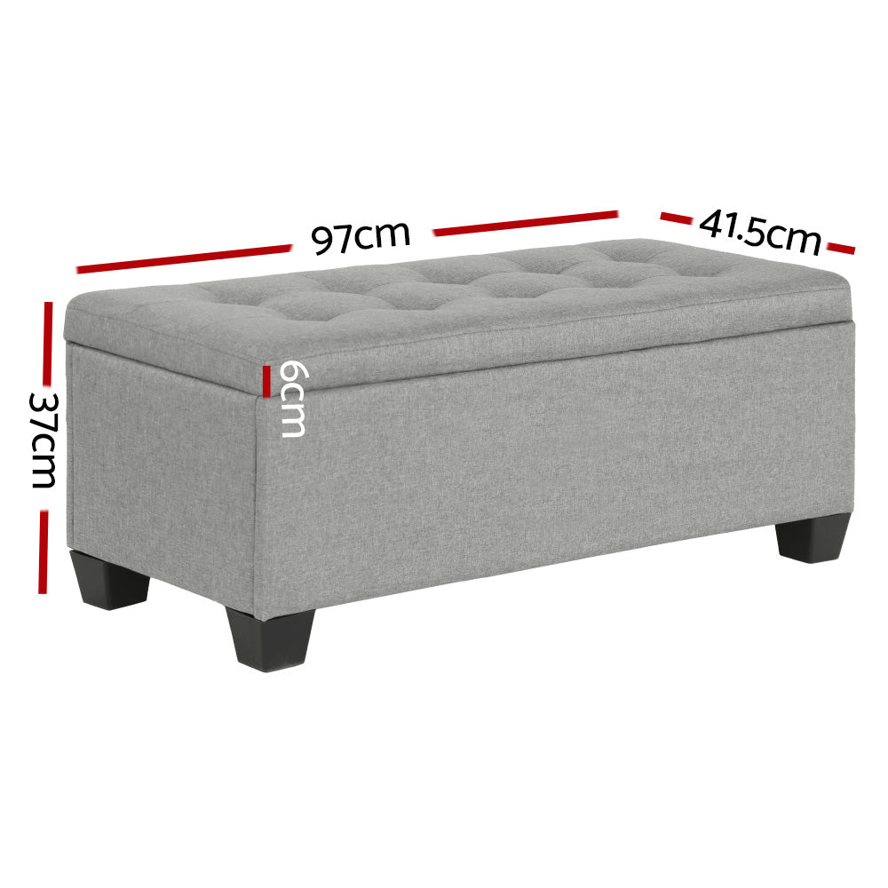 Artiss Light Grey Storage Ottoman & Blanket Box