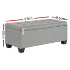 Artiss Light Grey Storage Ottoman & Blanket Box