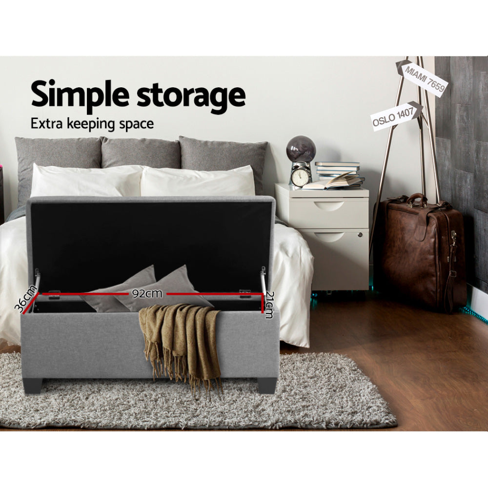 Artiss Light Grey Storage Ottoman & Blanket Box