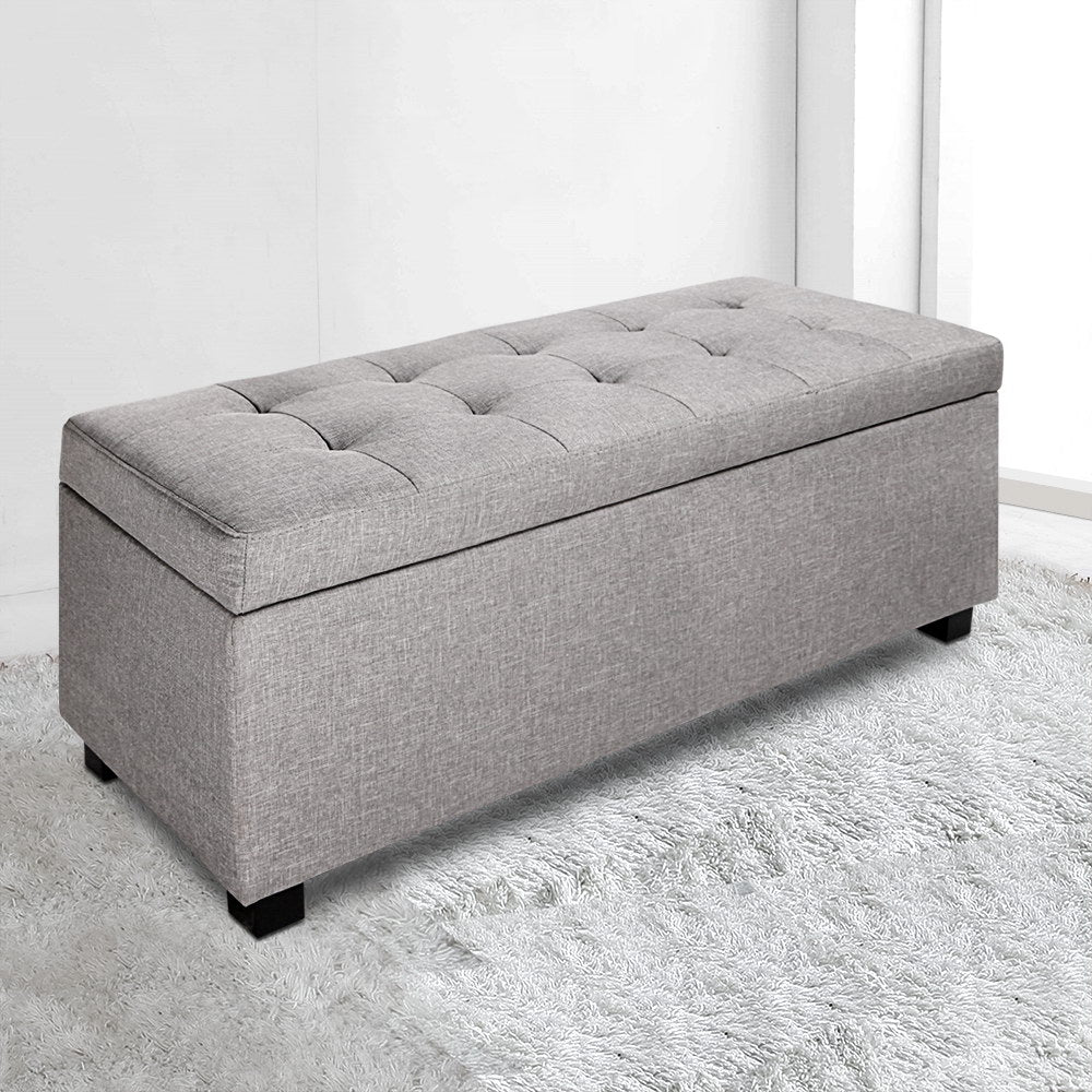 Artiss Light Grey Storage Ottoman & Blanket Box