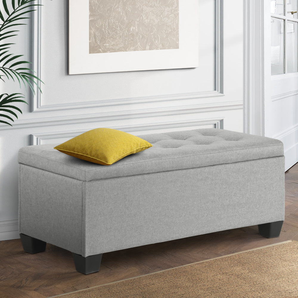 Artiss Light Grey Storage Ottoman & Blanket Box