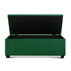 Artiss Velvet Green Storage Ottoman - 97cm