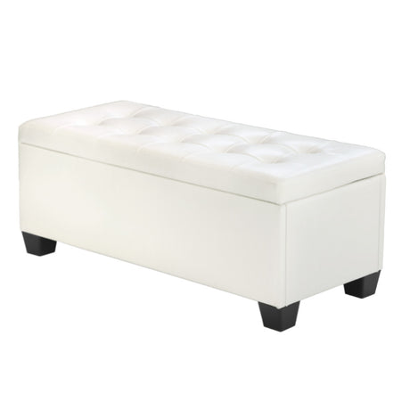 Artiss White Leather Storage Ottoman