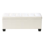 Artiss White Leather Storage Ottoman